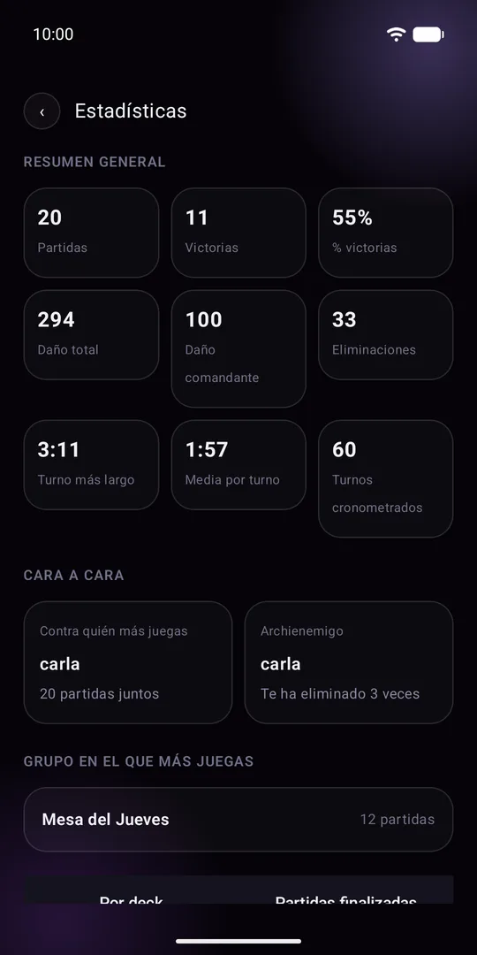 Pantalla de inicio de la app de TapeandoCartones para Android